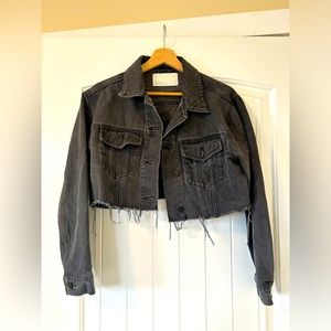 OAK + FORT cropped jean jacket